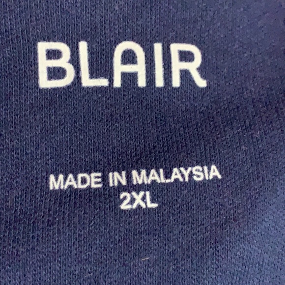 Blair long sleeve dark blue baby blue colored block top - Picture 4 of 7